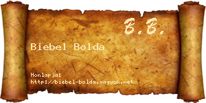 Biebel Bolda névjegykártya